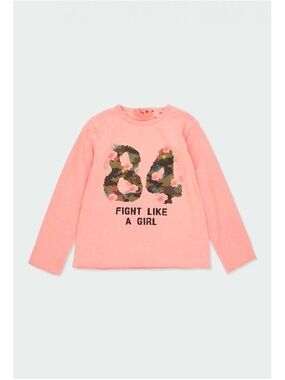 Girls' Coral Long-Sleeve Graphic Tee - '84 Fight Like A Girl'